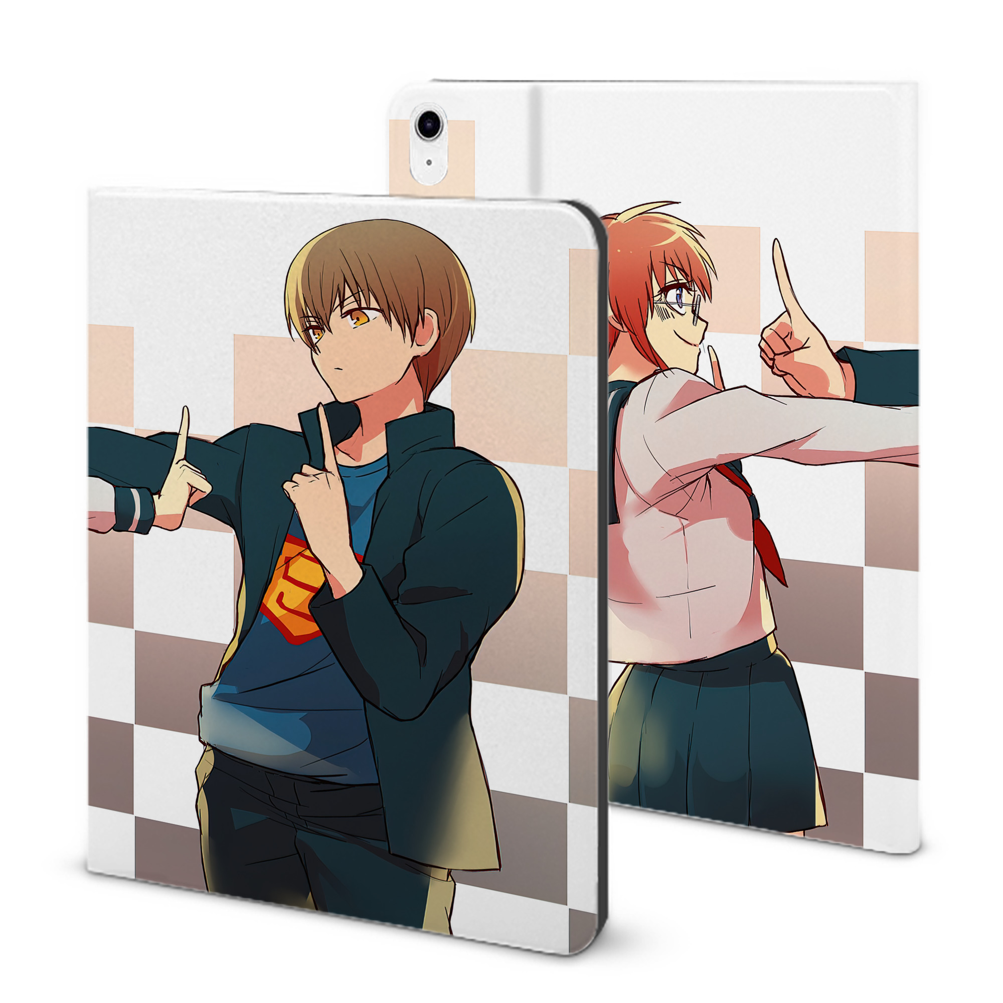 （画像用） ぎんたま 坂田銀時（さかたぎんとき） 神楽 志村新八（しむら しんぱち） GINTAMA Sakata Gintoki Kagura Shimura Shinpachi IPad ケース ブック型 PUレザー TPU 耐衝撃 軽量 薄型 ペン収納なし 全面保護 IPad 各モデル対応